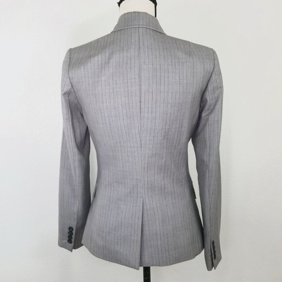 *NWT* J. CREW Gray Wool Blazer w/Thin Blue Strips, size 2 - Picture 5 of 10